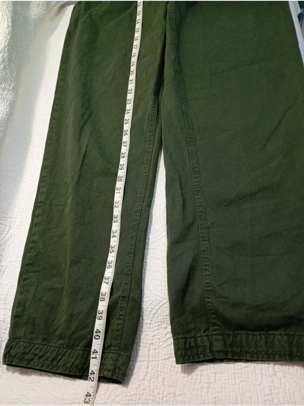 Free People Womens Green Relaxed Fit Cotton Pants Size 29 Button & Zip Closure - Picture 12 of 12